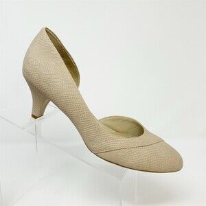 Naturalizer D'Orsay Pumps Womens Size 11M Beige Textured Kitten Heel